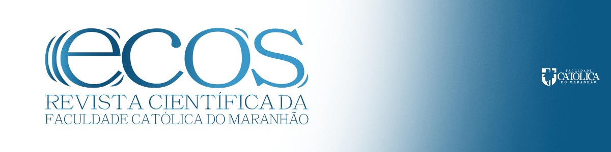 O logotipo apresenta a palavra 'ecos' em tons de azul, com um design que evoca a ideia de expansão e reverberação, simbolizando um eco. As letras possuem efeitos de movimento, sugerindo ondas sonoras que se propagam, reforçando a temática de eco. O gradiente de azul varia de tons mais claros a mais escuros, proporcionando um contraste visual que transmite dinamismo e profundidade